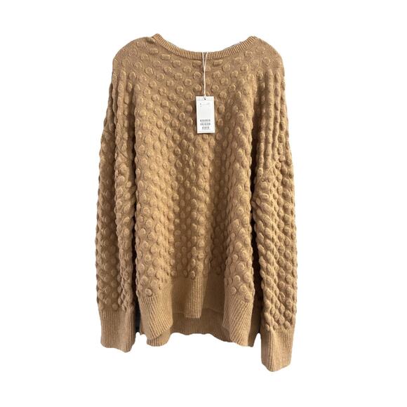 COS V Neck Pocket Alpaca Wool Blend Tan/beige Oversized Size L NWT - Picture 1 of 12